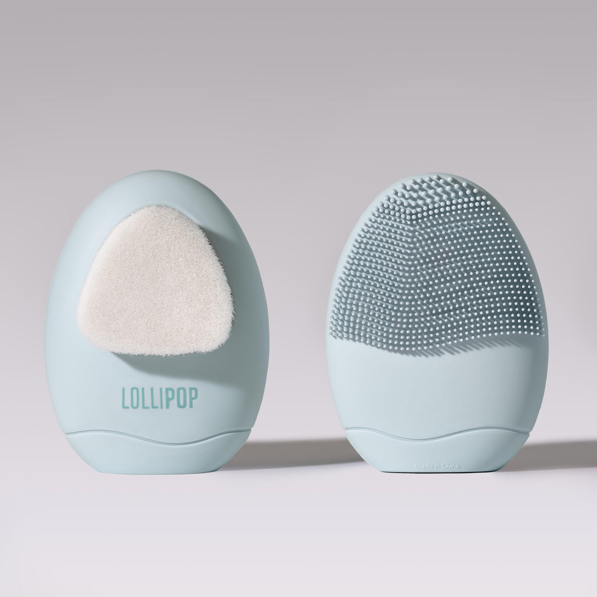 LOLLIPOP Palm Size Dual-Sided Silicone Face Exfoliator Face Scrubber Synthetic Face Brush Cleanser Facial Cleansing Brush for Massage Oceanic