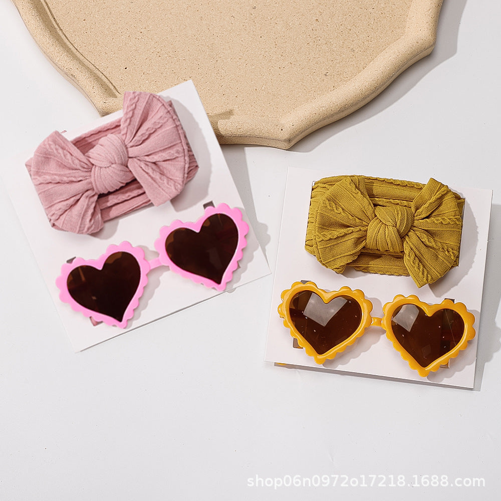 New Children's Hair Accessories Set with Sunglasses