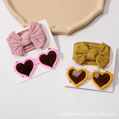New Children's Hair Accessories Set with Sunglasses