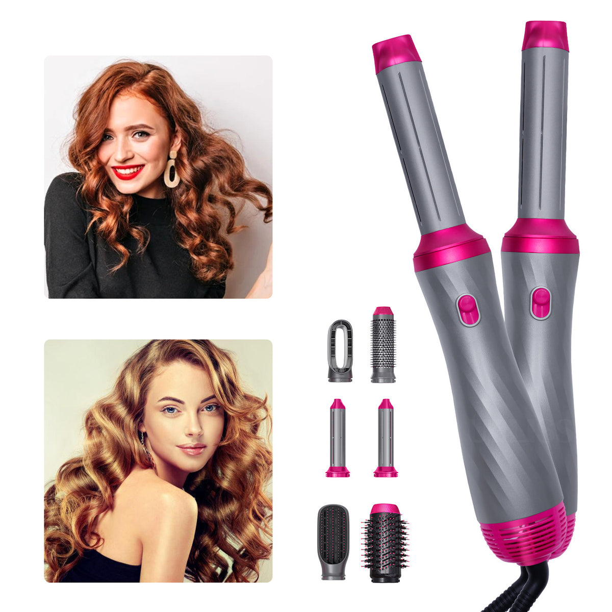 6-in-1 Automatic Hair Curler and Straightening Brush