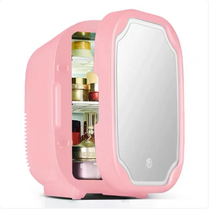 Portable Mini Skincare Fridge with Mirror