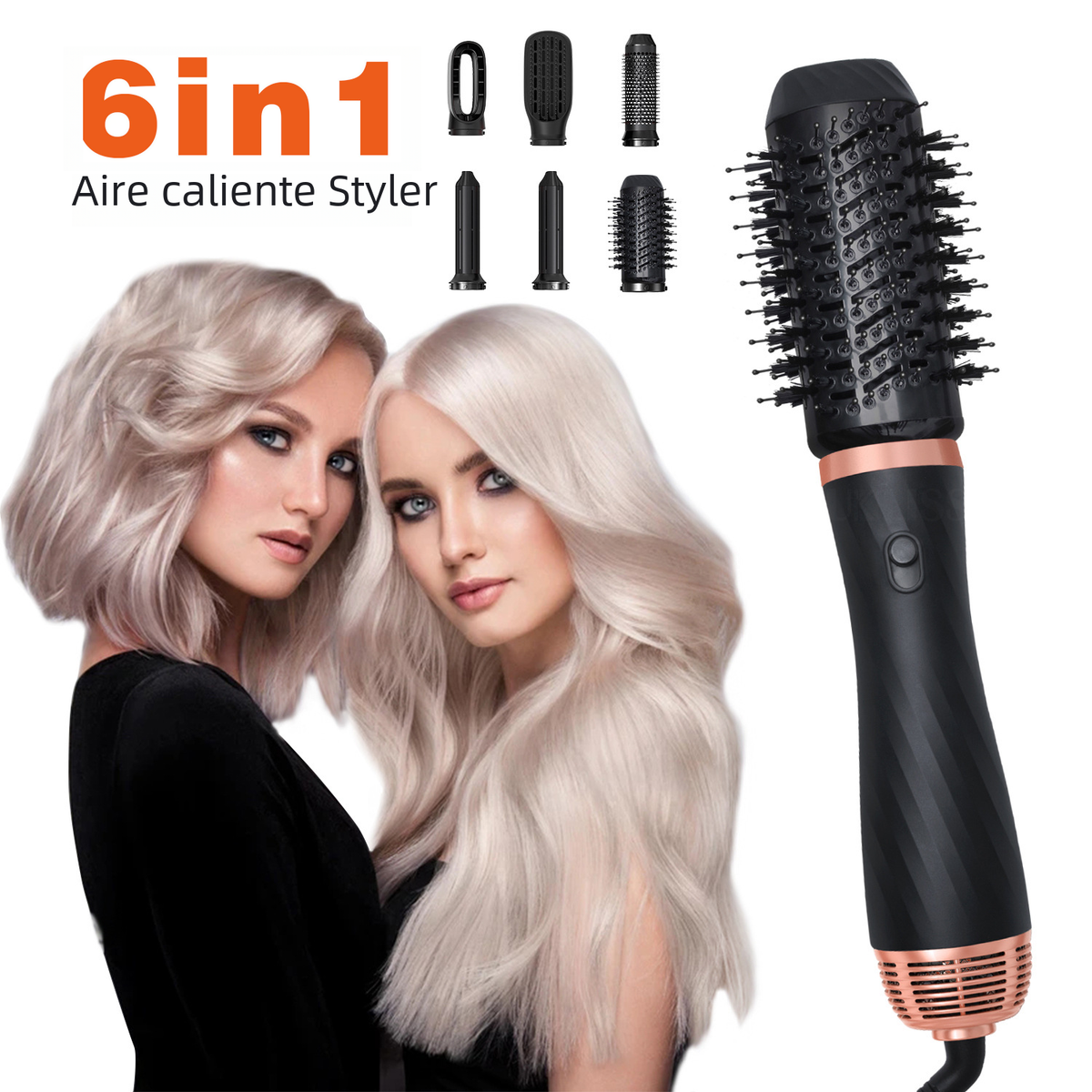 6-in-1 Automatic Hair Curler and Straightening Brush