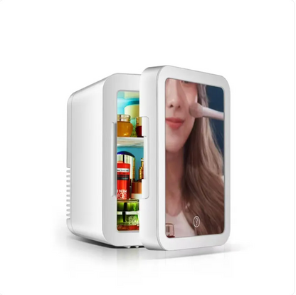 Portable Mini Skincare Fridge with Mirror