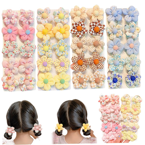 Baby Hair Ties 40 Pcs Flower Hair Ties Cute Hair Ties Hair Rubber Bands No Damage Flower Scrunchie Toddler Hair Ties for Kids Baby Girls Toddler Hair Accessories