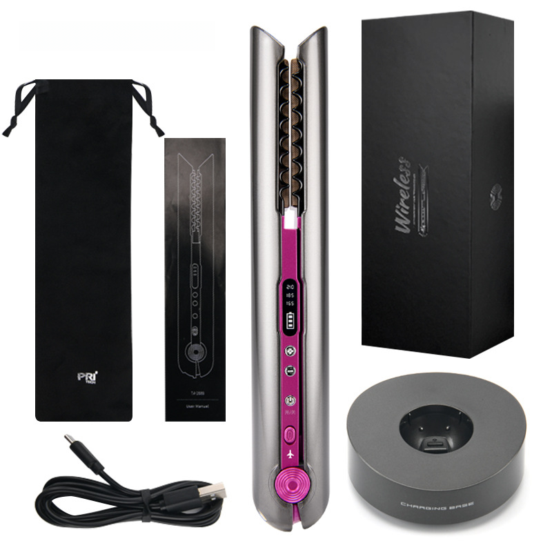 Pritech USB Wireless 2-in-1 Hair Curler and Straightener