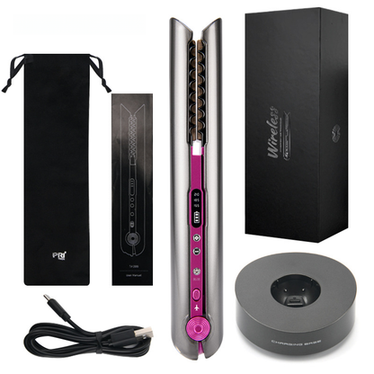 Pritech USB Wireless 2-in-1 Hair Curler and Straightener
