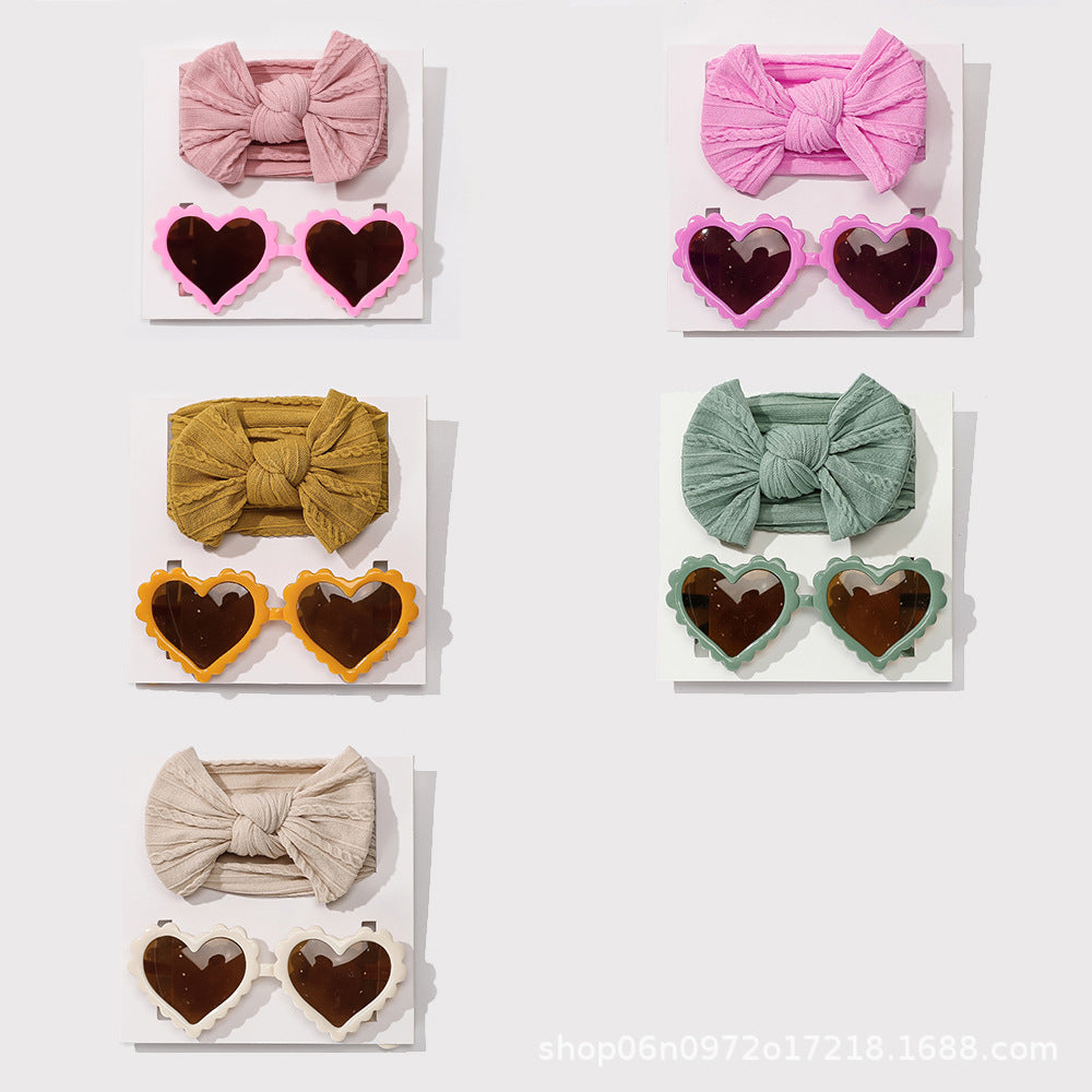 New Children's Hair Accessories Set with Sunglasses