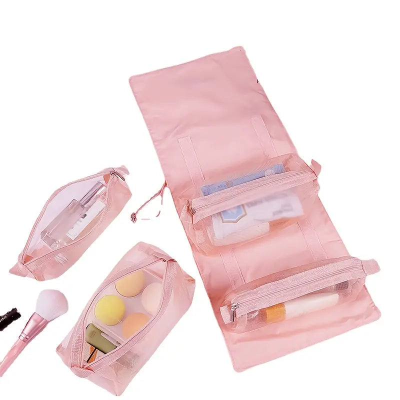 4-in-1 Foldable Makeup Bag with Removable Storage Bags