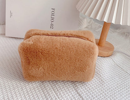 Plush Cosmetic Bag for Stylish Travel and Makeup Storage