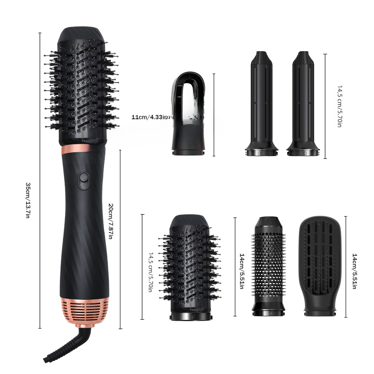 6-in-1 Automatic Hair Curler and Straightening Brush