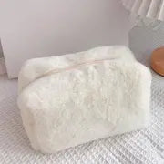 Plush Cosmetic Bag for Stylish Travel and Makeup Storage
