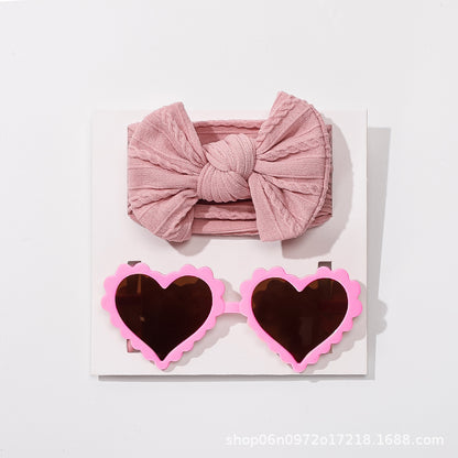 New Children's Hair Accessories Set with Sunglasses
